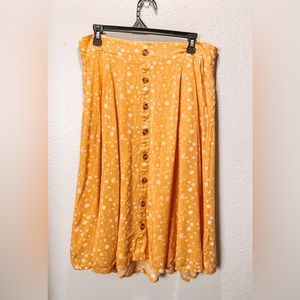 Torrid Yellow Midi Button Up Skirt - SIZE 0X